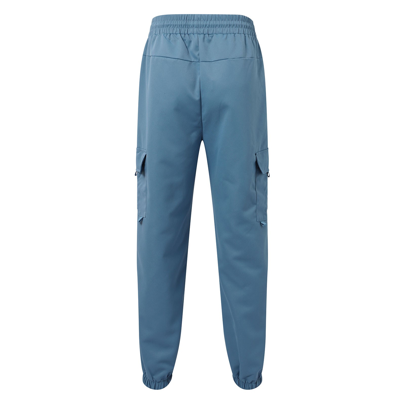 thumbnail image 4 of Pantalones cargo para hombre con cordón elástico en la cintura, pierna recta, bolsillos laterales y traseros, poliéster ligero, para uso informal/deportes al aire libre, tallas S-XXL, 4 of 8
